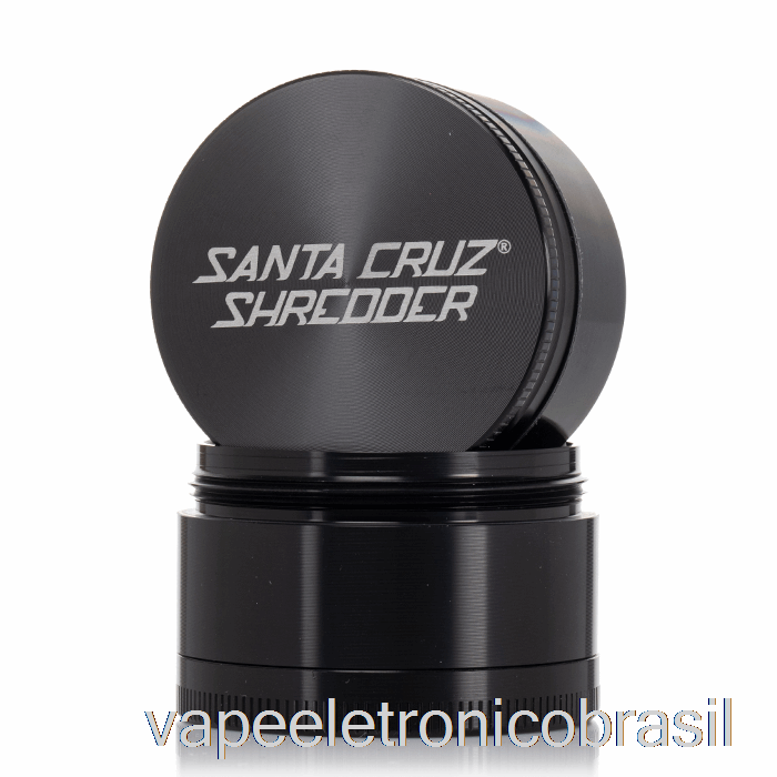 Vape Recarregável Santa Cruz Triturador 2.2 Polegadas Moedor Médio De 4 Peças Preto (53mm)